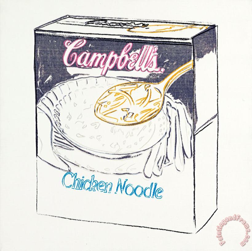 Campbell's Soup Box: Chicken Noodle painting - Andy Warhol Campbell's Soup Box: Chicken Noodle Art Print