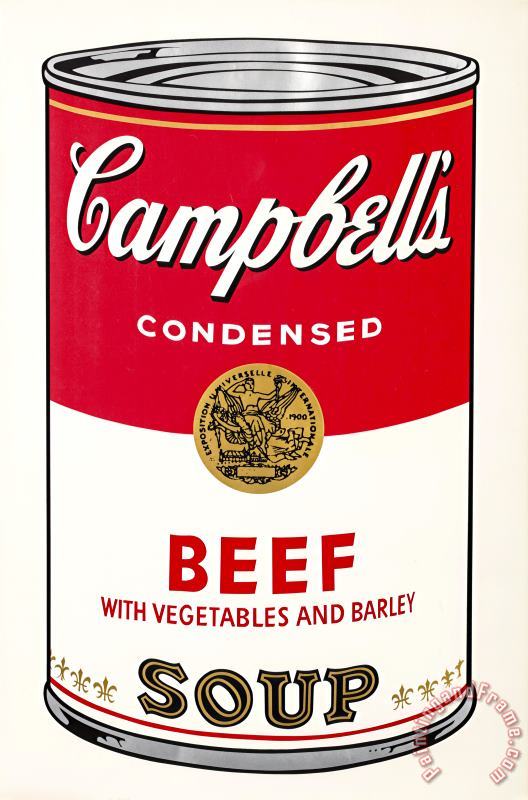 Campbell S Soup Beef Vegetables painting - Andy Warhol Campbell S Soup Beef Vegetables Art Print
