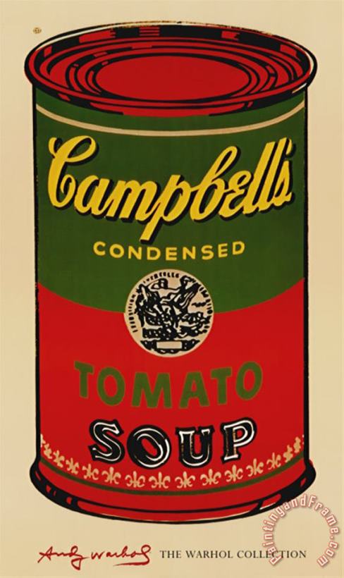 Andy Warhol Campbell S Soup Can 1965 Green And Red Art Painting
