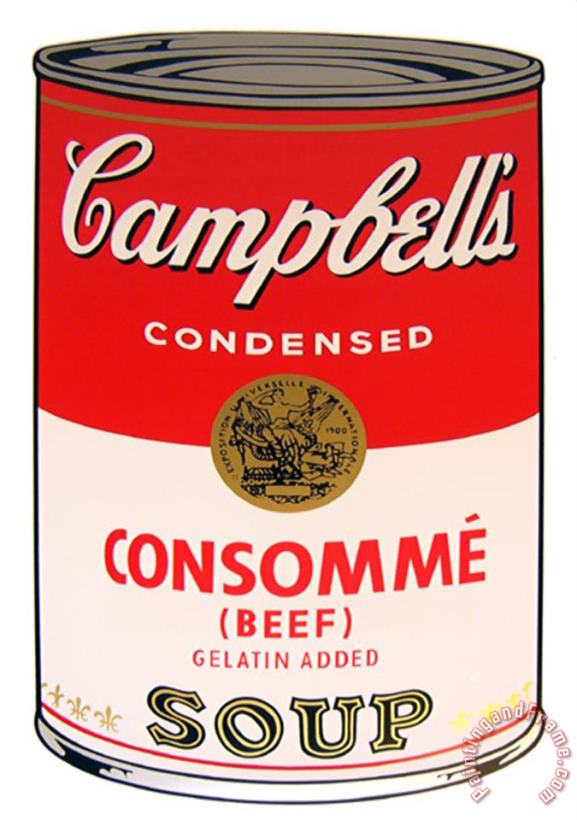 Campbell S Soup Consomme Beef painting - Andy Warhol Campbell S Soup Consomme Beef Art Print