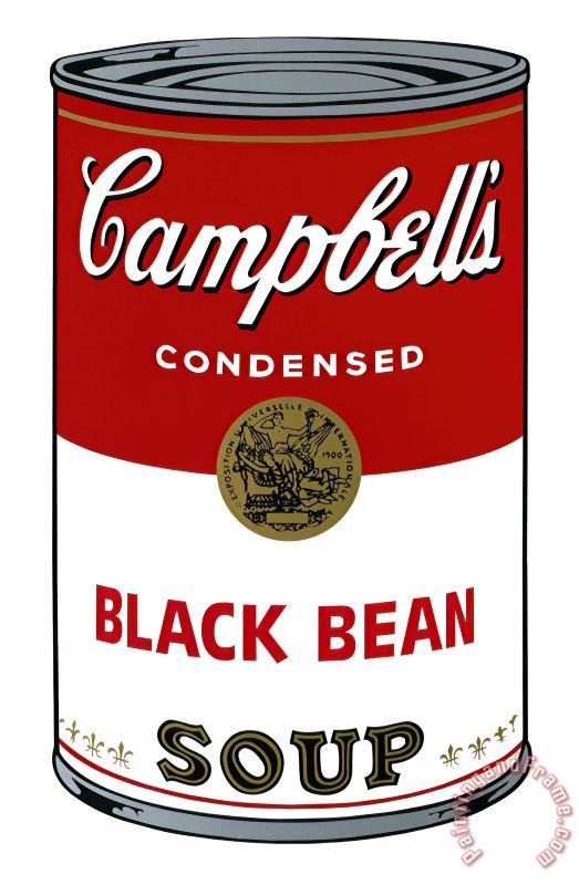 Campbell S Soup I Black Bean C 1968 painting - Andy Warhol Campbell S Soup I Black Bean C 1968 Art Print
