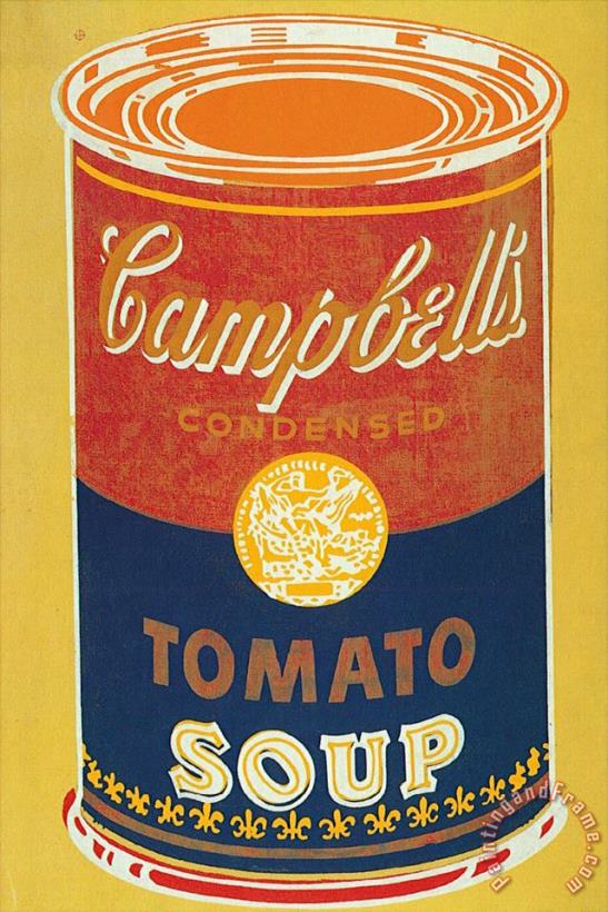 Colored Campbell S Soup Can C 1965 Yellow Blue painting - Andy Warhol Colored Campbell S Soup Can C 1965 Yellow Blue Art Print