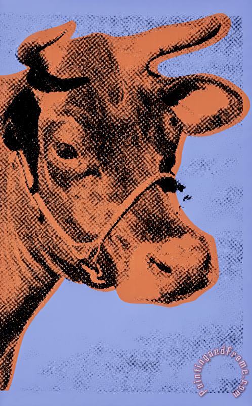 Andy Warhol Cow C 1971 Purple And Orange Art Print