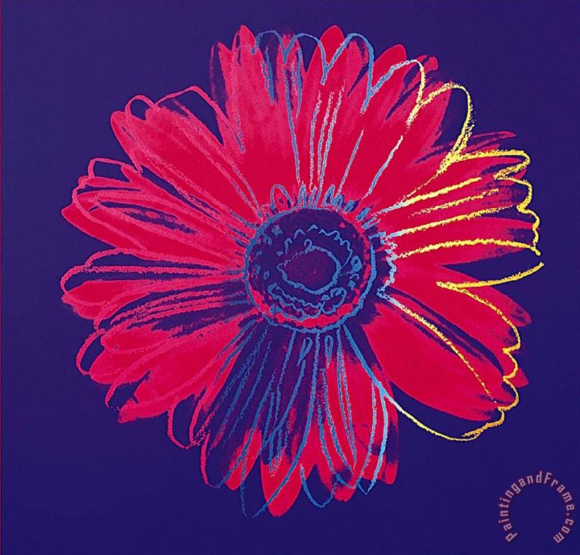 Andy Warhol Daisy C 1982 Blue And Red Art Painting