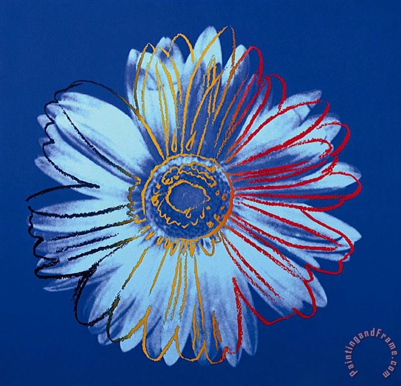 Daisy C 1982 Blue on Blue painting - Andy Warhol Daisy C 1982 Blue on Blue Art Print