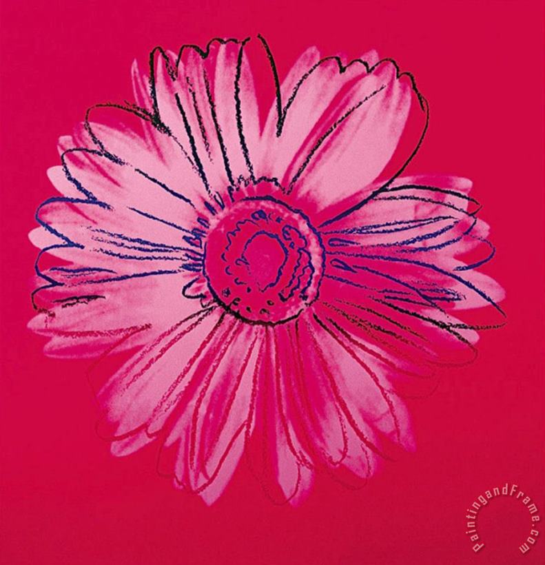 Andy Warhol Daisy C 1982 Crimson And Pink Art Print