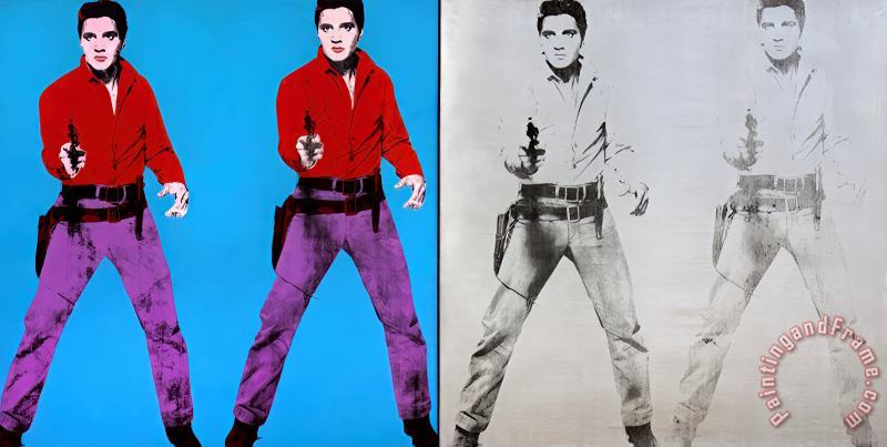 Elvis I And II 1964 painting - Andy Warhol Elvis I And II 1964 Art Print
