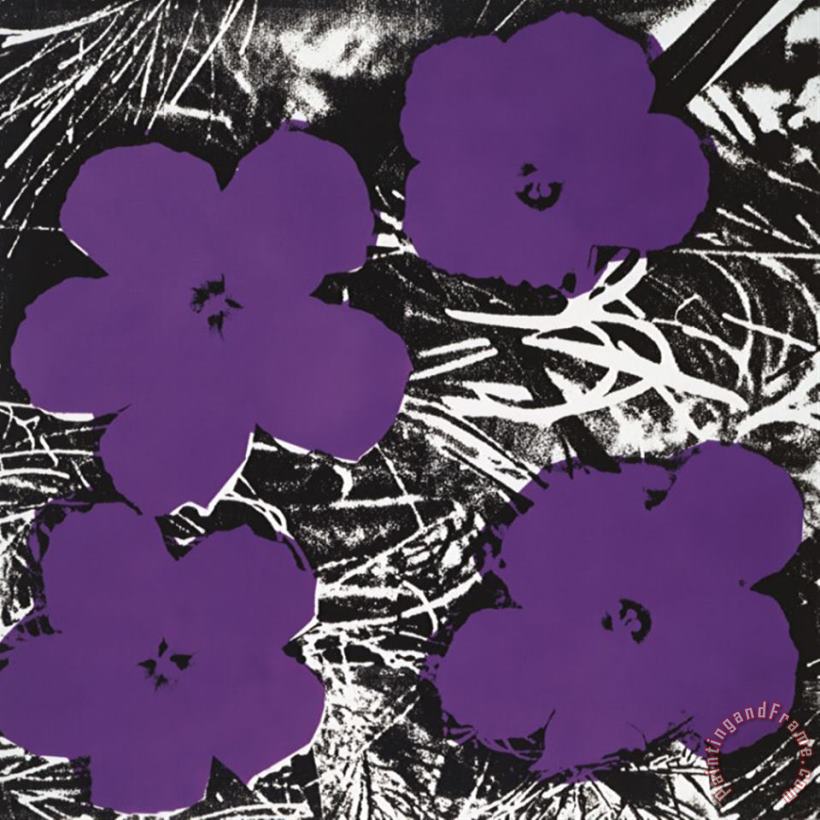 Flowers C 1965 4 Purple painting - Andy Warhol Flowers C 1965 4 Purple Art Print