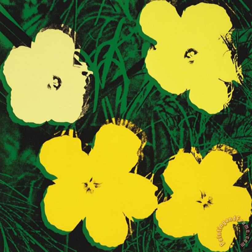 Flowers C 1970 4 Yellow painting - Andy Warhol Flowers C 1970 4 Yellow Art Print