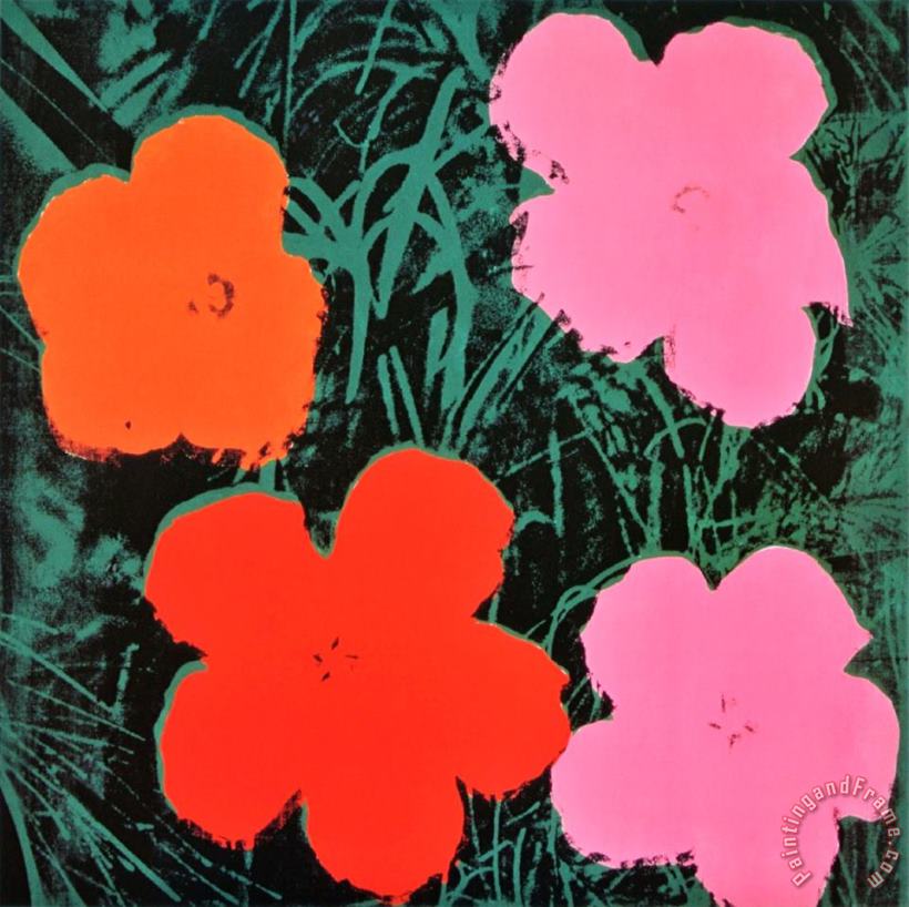 Flowers I painting - Andy Warhol Flowers I Art Print
