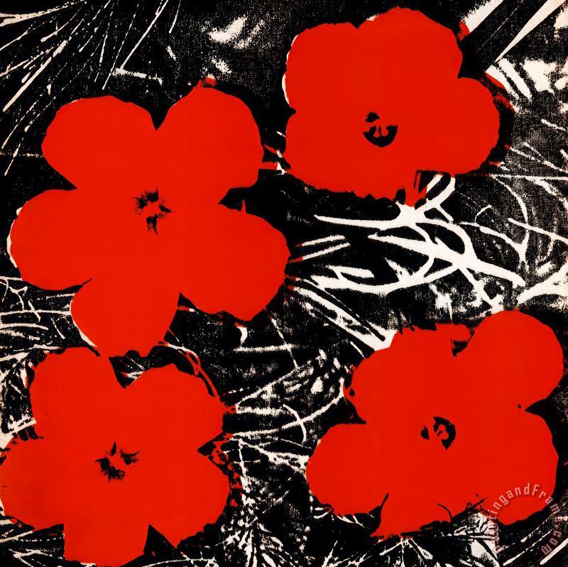 Flowers Red 1964 painting - Andy Warhol Flowers Red 1964 Art Print