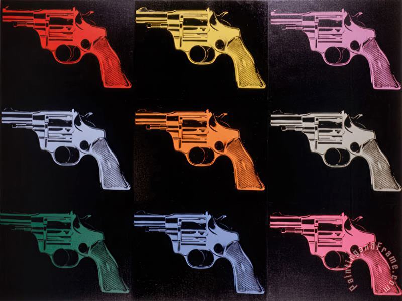 Andy Warhol Gun C 1982 Art Painting