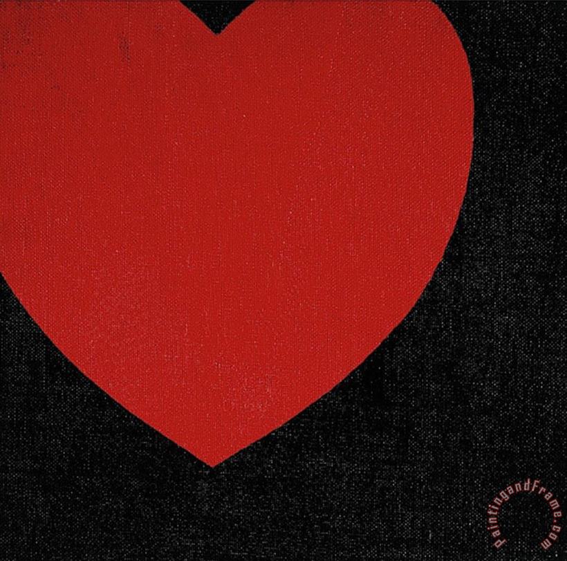 Andy Warhol Heart C 1979 Red on Black Art Print