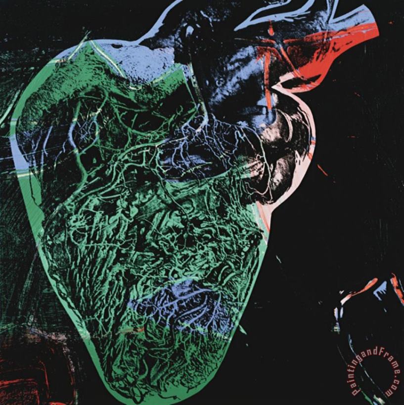 Human Heart C 1979 Green painting - Andy Warhol Human Heart C 1979 Green Art Print