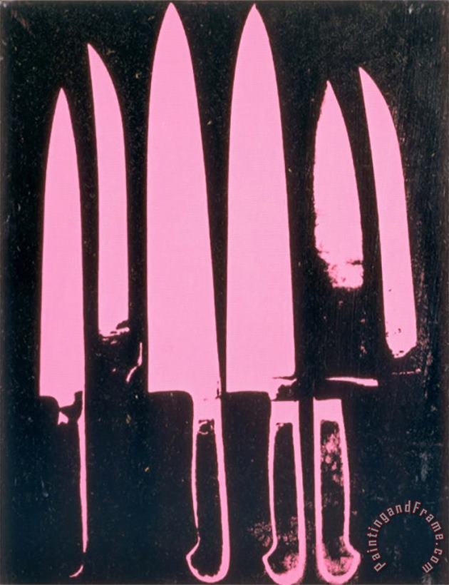 Andy Warhol Knives C.1981-82 Pink And Black Art Painting