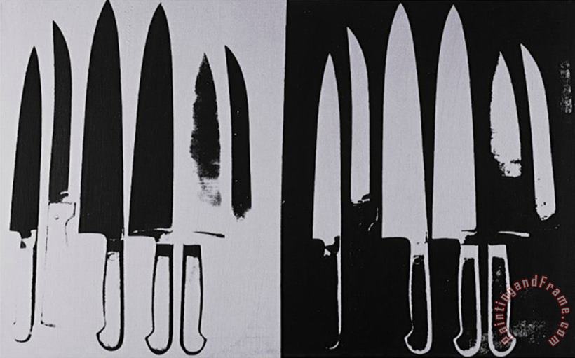Knives C 1981 82 Silver And Black painting - Andy Warhol Knives C 1981 82 Silver And Black Art Print