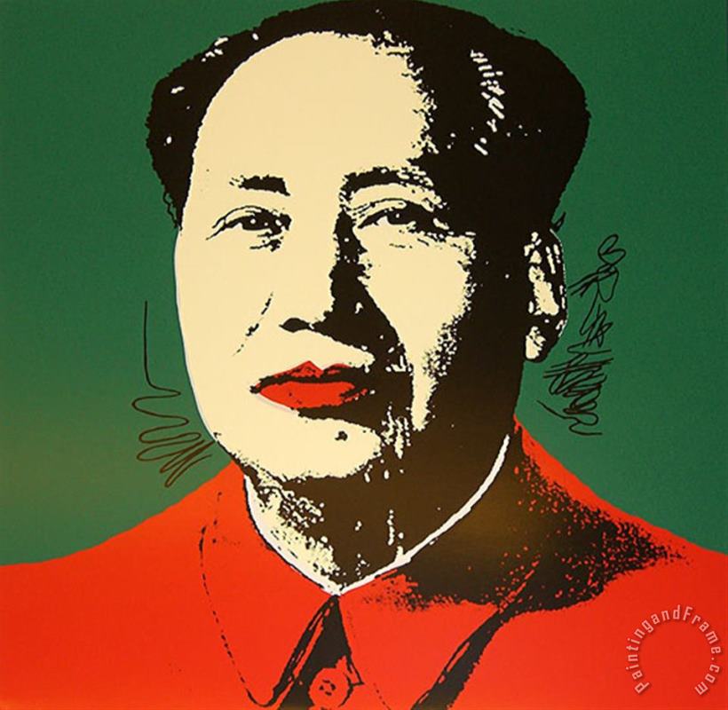 Andy Warhol Mao Tse Tung Kopf Gelb Rot Art Painting