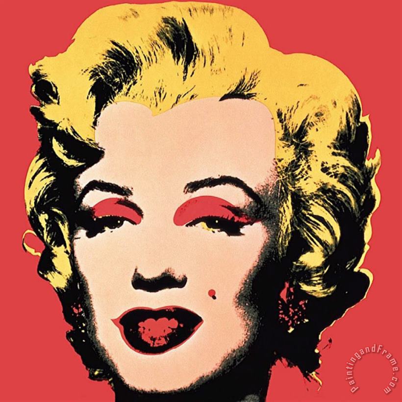 Marilyn 1967 on Red painting - Andy Warhol Marilyn 1967 on Red Art Print