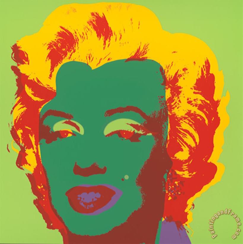 Marilyn Kopf Dunkelgruen Rot Gelb painting - Andy Warhol Marilyn Kopf Dunkelgruen Rot Gelb Art Print