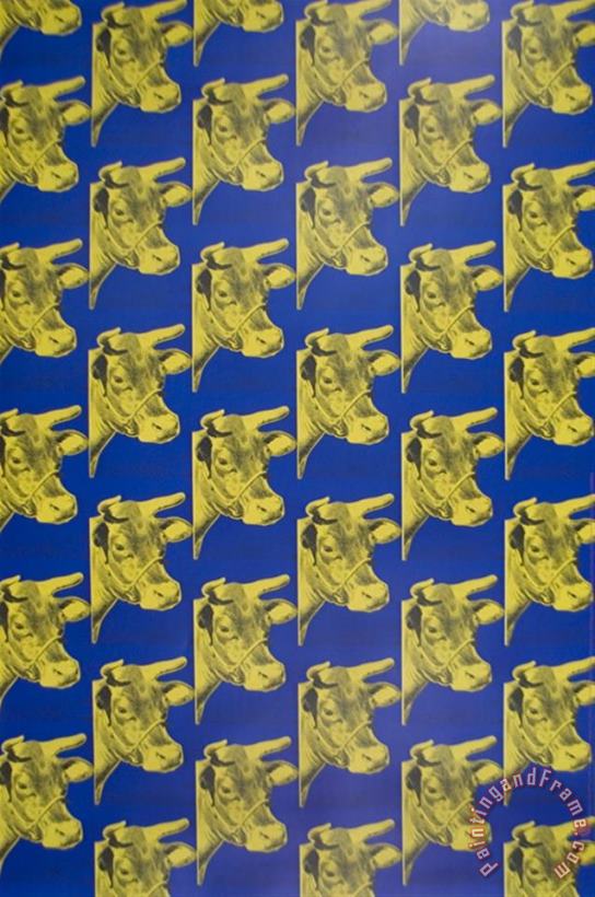 Multiple Cows Blue painting - Andy Warhol Multiple Cows Blue Art Print