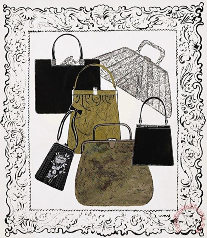 Andy Warhol Six Handbags in a Frame C 1958 Art Print