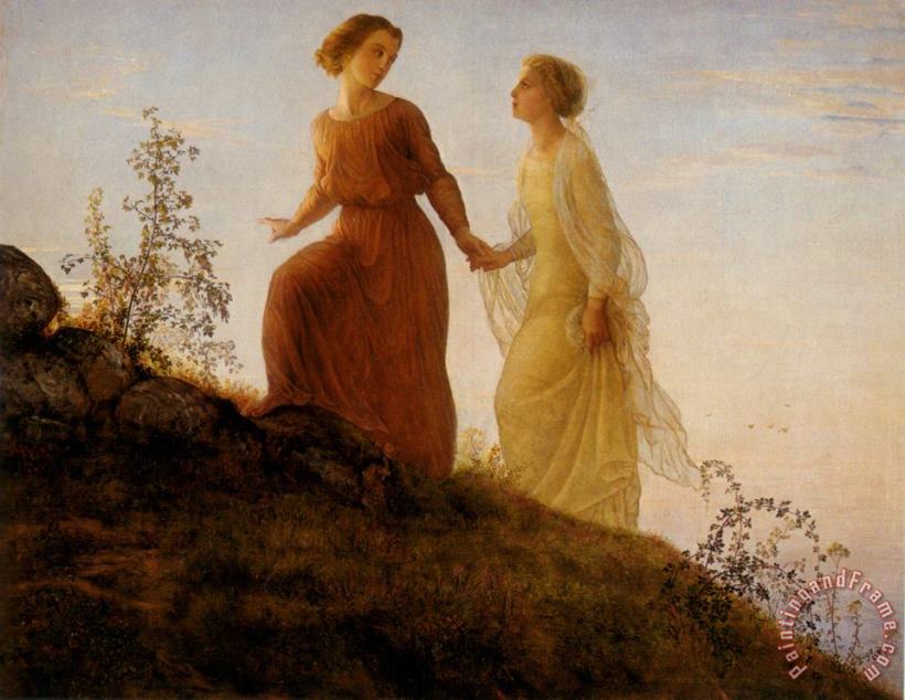 The Poem of The Soul on The Mountain painting - Anne Francois Louis Janmot The Poem of The Soul on The Mountain Art Print