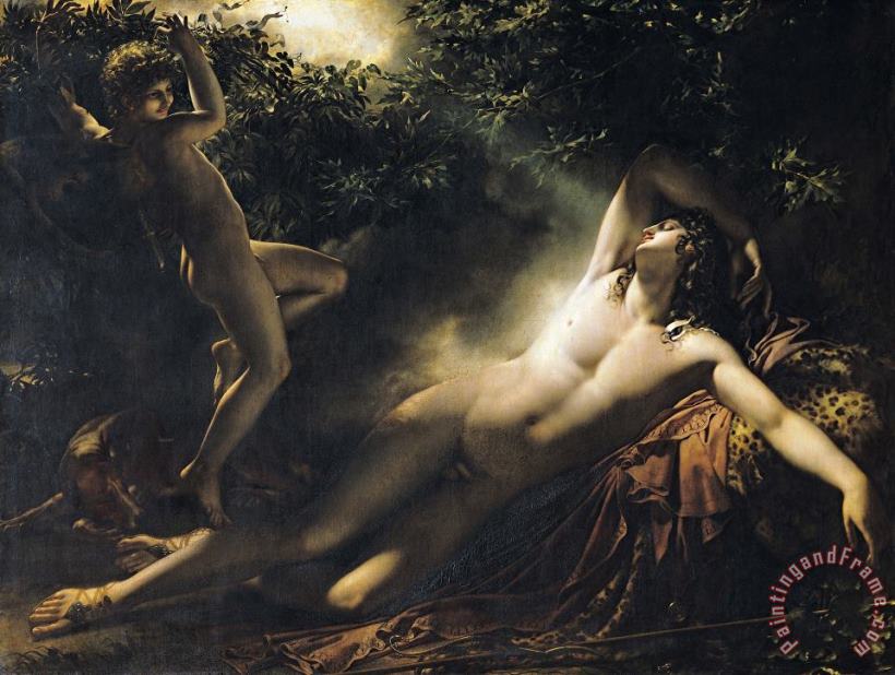 The Sleep of Endymion painting - Anne Louis Girodet de RoucyTrioson The Sleep of Endymion Art Print
