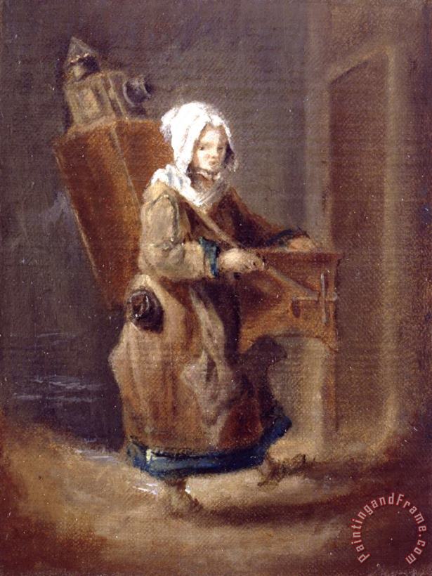 Anonymous French Artist Girl with a Magic Lantern Art Painting
