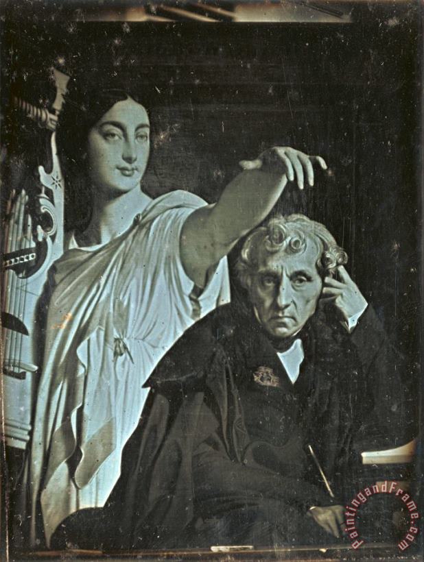 Anonymous French Artist Ingres Painting of Maria Luigi Carlo Zenobio Salvatore Cherubini And His Muse Art Print