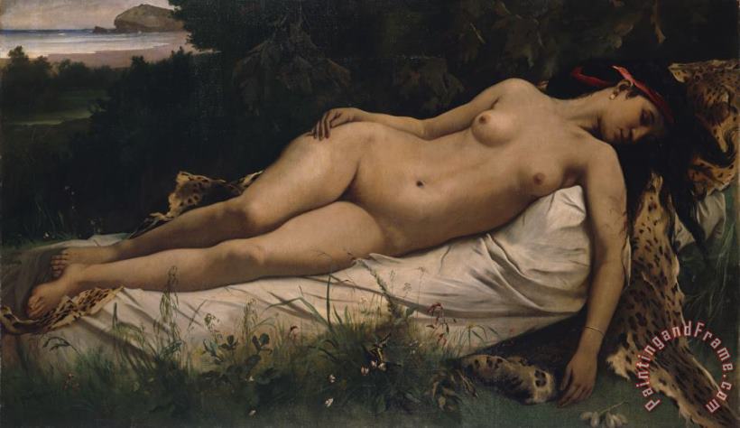 Recumbent Nymph painting - Anselm Feuerbach Recumbent Nymph Art Print