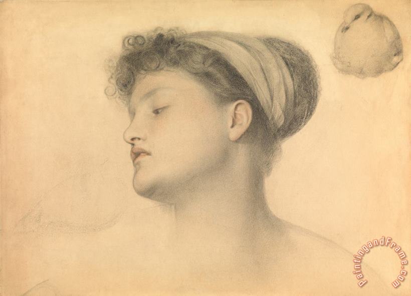 Anthony Frederick Augustus Sandys Study For Girl With Doves Art Print