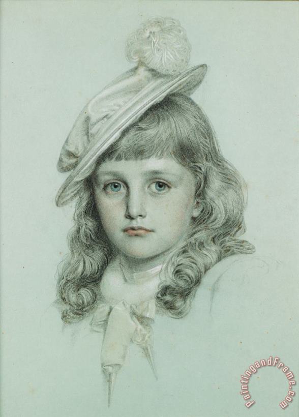 Anthony Frederick Sandys Study for The Little Girl in St. George Art Painting