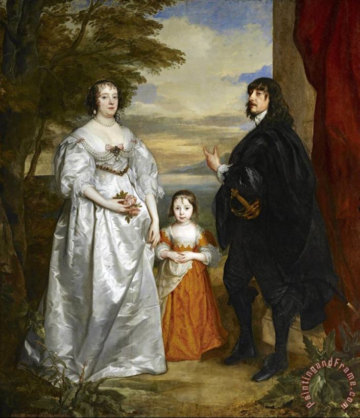 Anthony van Dyck James, Seventh Earl of Derby, His Lady And Child Art Painting