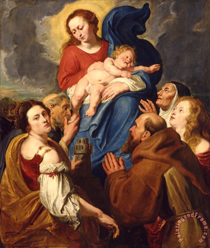 Anthony van Dyck Madonna And Child with Five Saints Art Painting