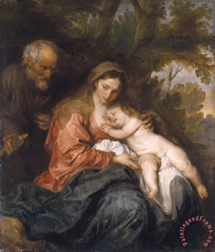 Rest on The Flight Into Egypt painting - Anthony van Dyck Rest on The Flight Into Egypt Art Print
