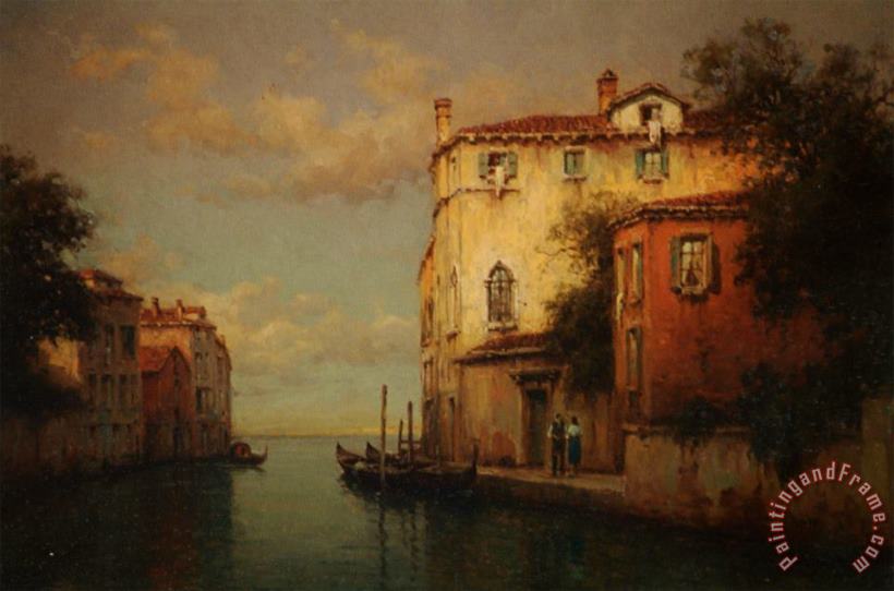 Canal Scene Venice painting - Antoine Bouvard Canal Scene Venice Art Print