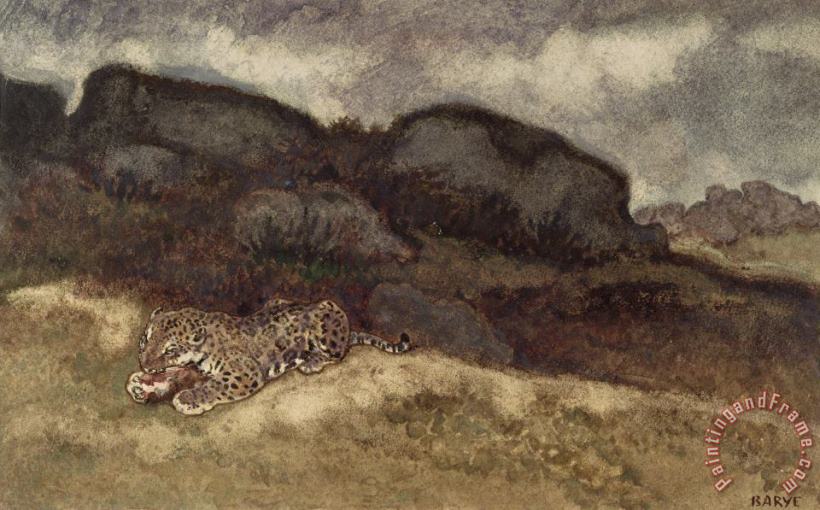 Antoine Louis Barye Jaguar Devouring Its Prey Art Painting