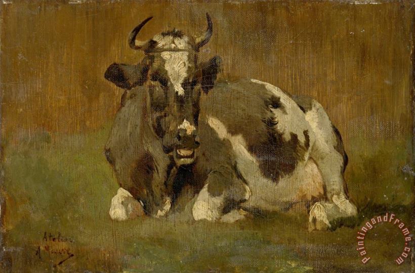 Lying Cow painting - Anton Mauve Lying Cow Art Print