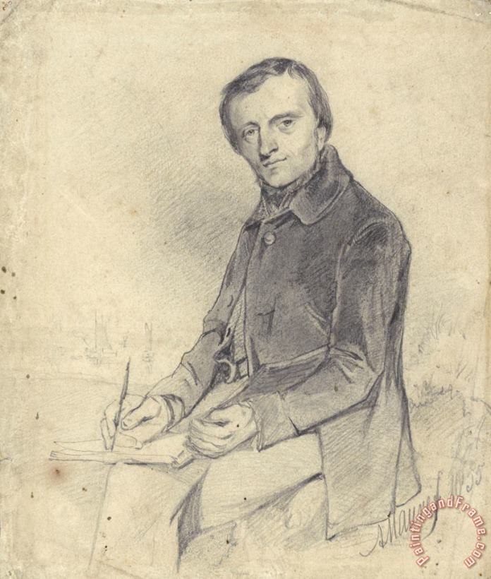 Anton Mauve Portret Van Een Zeeschilder, Met Een Schetsboek in De Hand Art Print