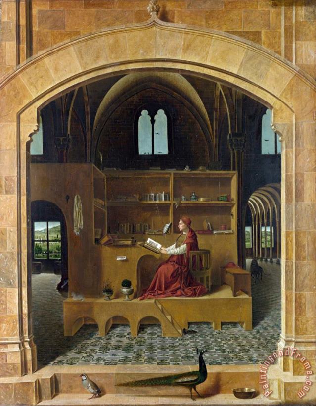 Antonello da Messina Saint Jerome in His Study Art Painting
