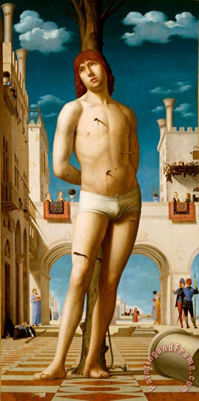 St. Sebastian painting - Antonello da Messina St. Sebastian Art Print