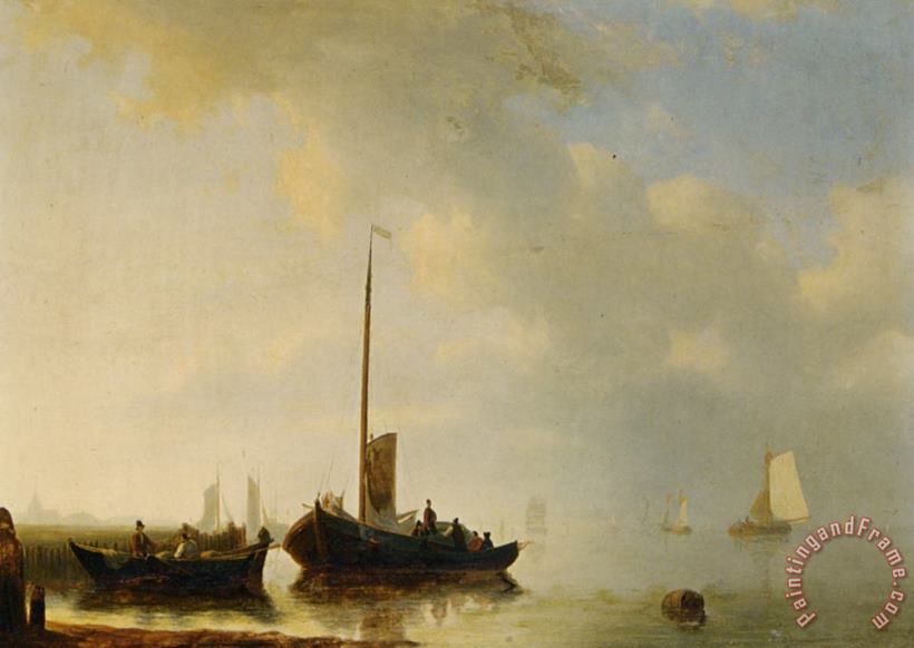 Antonie Waldorp Sailing Vessels Off The Dutch Coast Art Painting