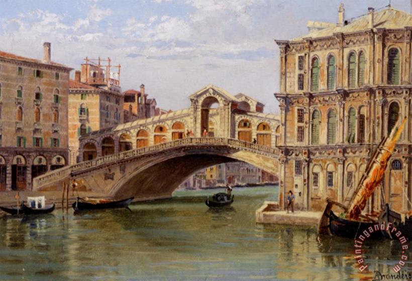 The Rialto Bridge painting - Antonietta Brandeis The Rialto Bridge Art Print