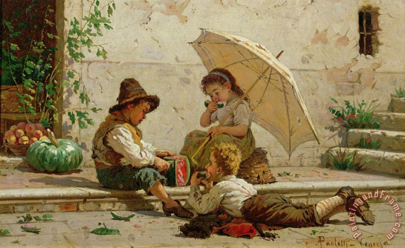 Antonio Paoletti Venetian Children Art Painting