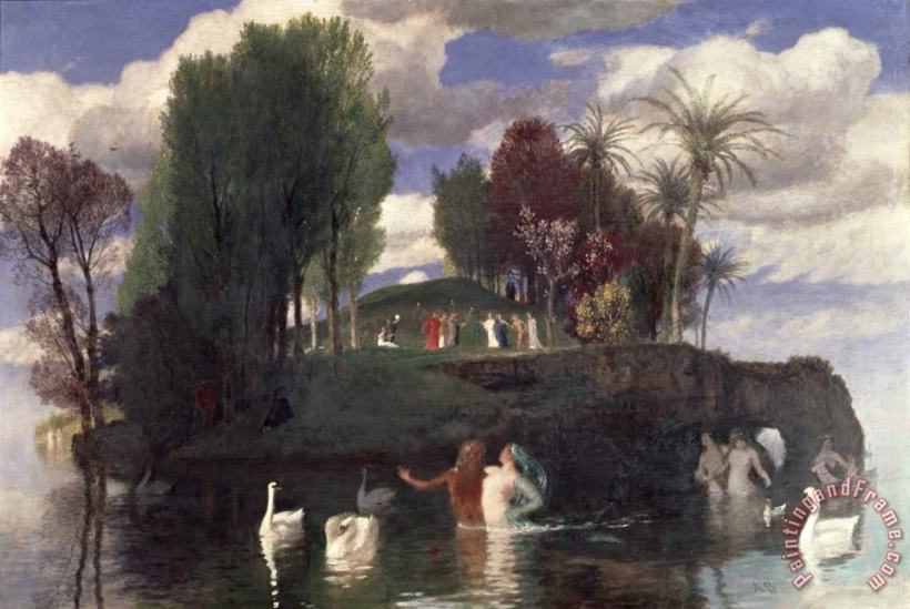 The Island of the Living painting - Arnold Bocklin The Island of the Living Art Print