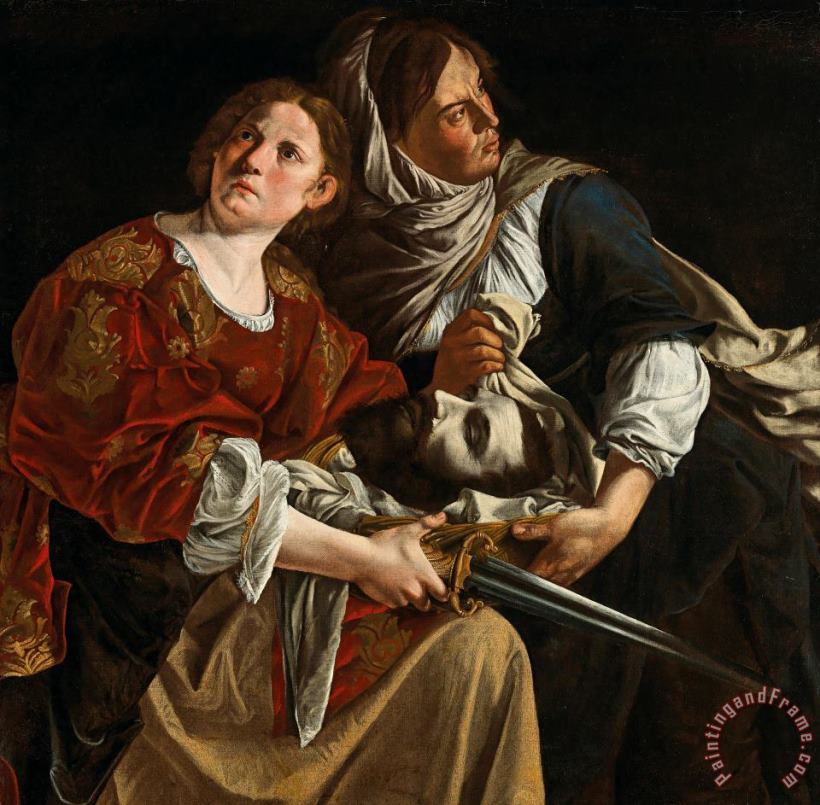Artemisia Gentileschi Judith And Her Maidservant with The Head of Holofernes Art Painting