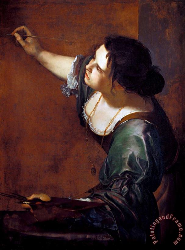 Self Portrait As The Allegory of Painting painting - Artemisia Gentileschi Self Portrait As The Allegory of Painting Art Print