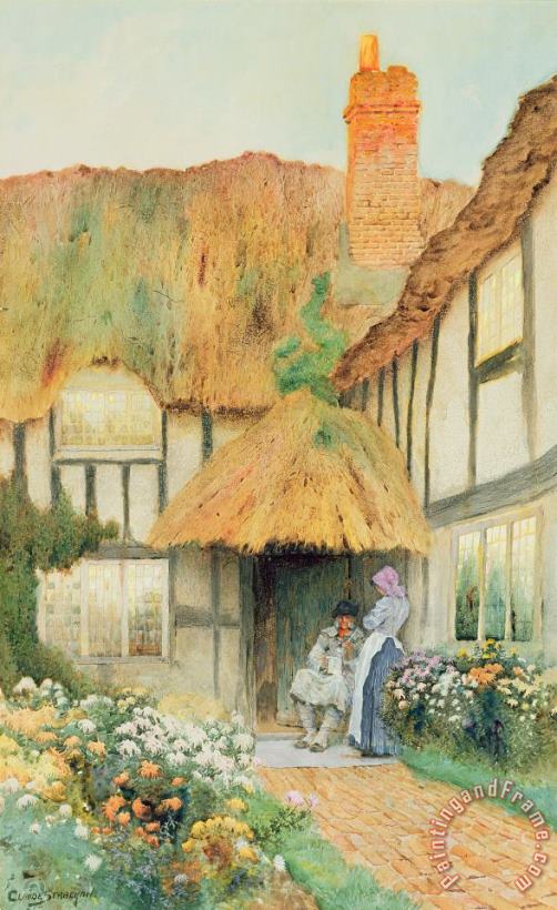 By the Cottage Door painting - Arthur Claudes Strachan By the Cottage Door Art Print