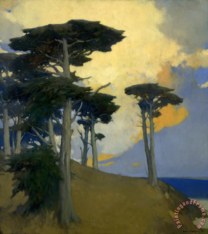 Arthur Frank Mathews Monterey Cypress Art Painting