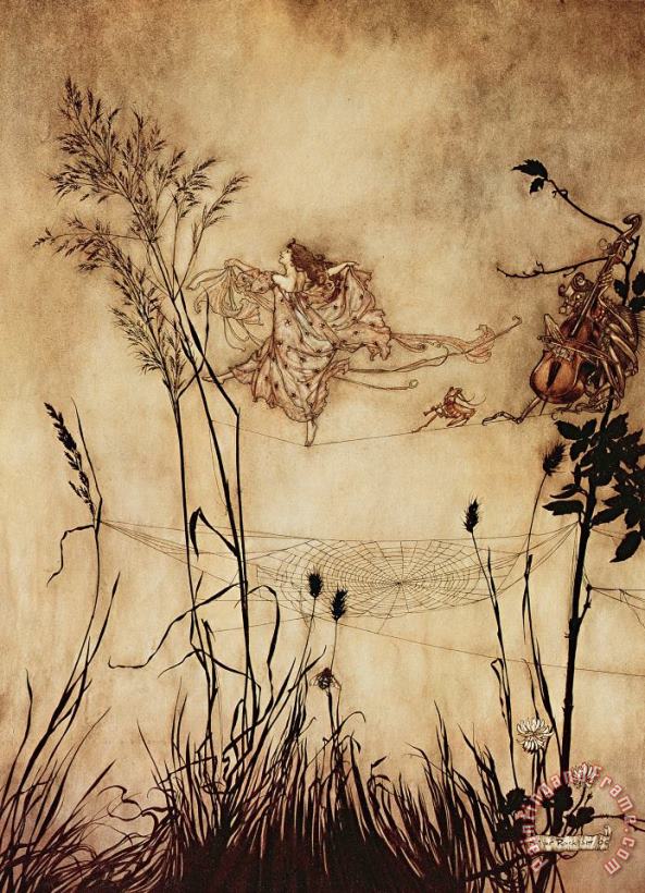 The Fairy's Tightrope from Peter Pan in Kensington Gardens painting - Arthur Rackham The Fairy's Tightrope from Peter Pan in Kensington Gardens Art Print